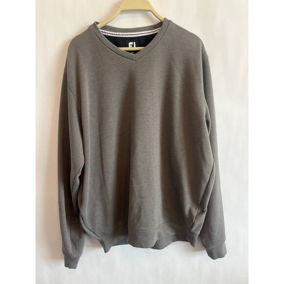 FJ FootJoy Gray V-neck
Sweatshirt Men's LARGE - Picture 1 of 10